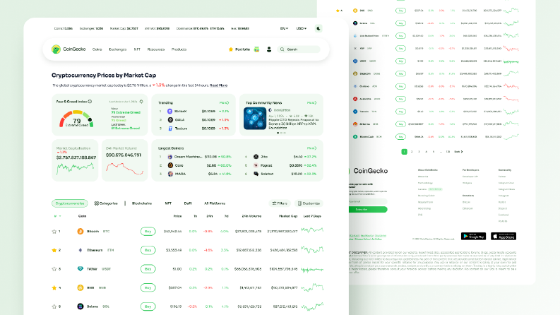 Coingecko Web Site Redesign