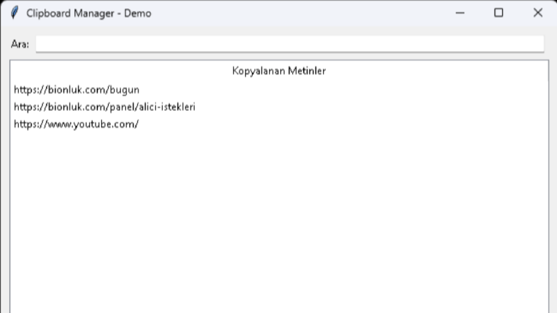 Clipboard Manager — Kopyalama Geçmişi Takip Aracı