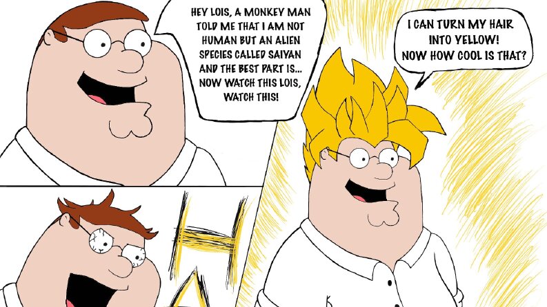 PETER IS A SUPER SAIYAN!