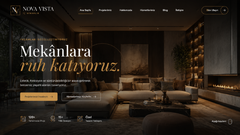 Nova Vista – Lüks İç Mimarlık Web Tasarımı