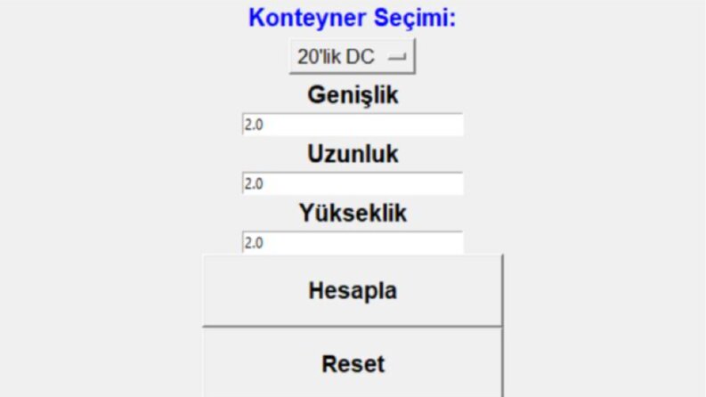 Konteyner Doldurma Hesaplama Aracı