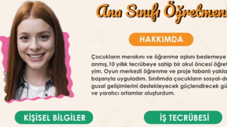 Hazırladığım taslak cv'lerden birer örnek.