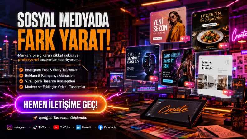 Modern, Şık ve Dikkat Çeken Sosyal Medya Tasarımları
