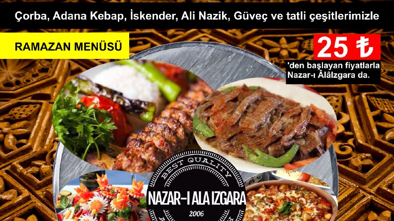 Ala Izgara Ramazan Menüsü Tasarımı
