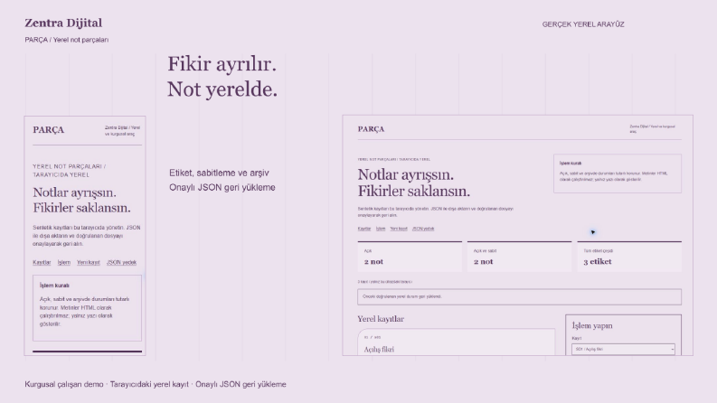 PARÇA · Yerel Not Parçaları Aracı