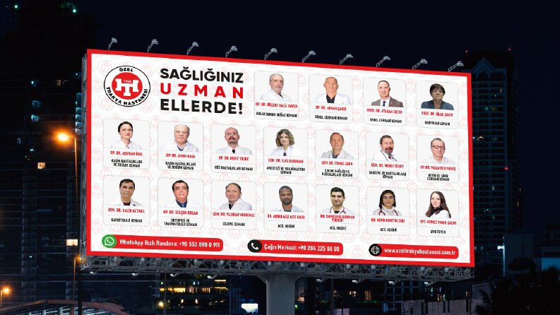 Özel Trakya Hastanesi için Billboard Tasarımı
