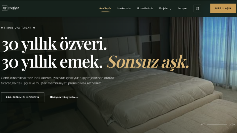 Mt Mobilya Kurumsal Web Sitesi