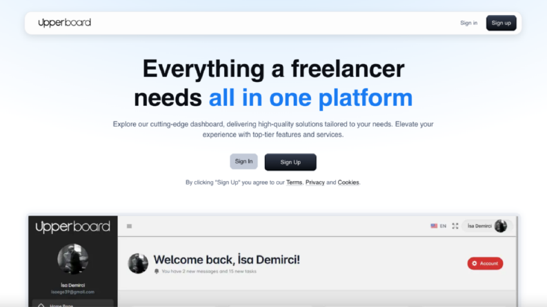 UpperBoard - Freelancer İş Yönetim Altyapısı