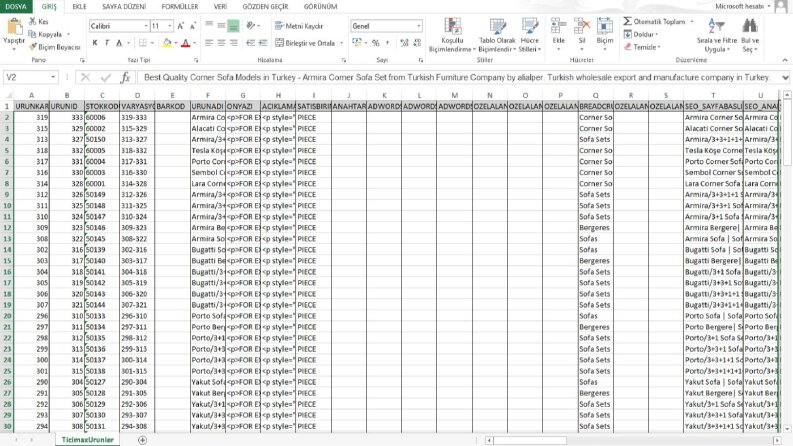 Excel İle Ürün Hazırlama
