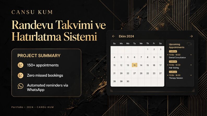 Randevu Takvimi ve Hatırlatma Sistemi - 150+ Randevu
