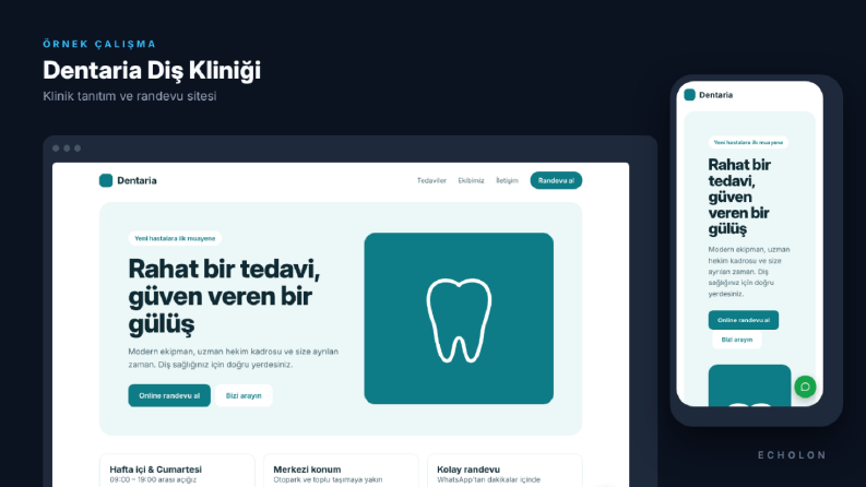 Dentaria - Konsept Diş Kliniği Web Sitesi