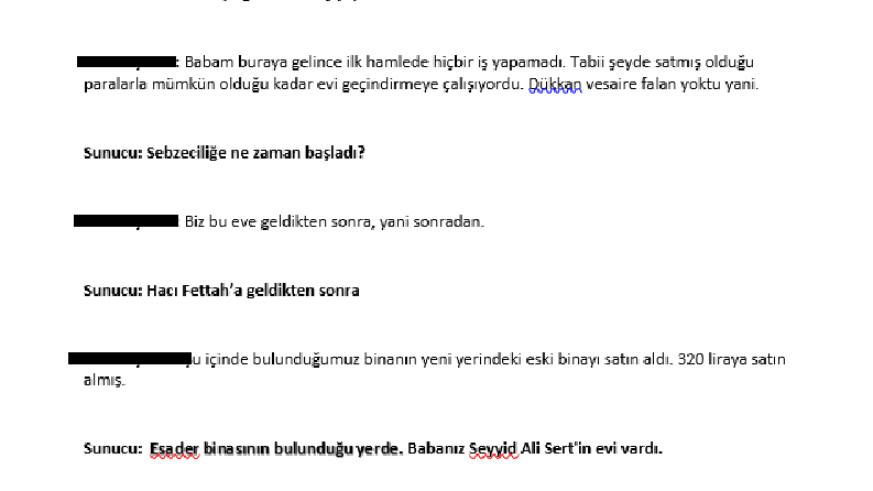Hatırat röportaj çözümlemesi