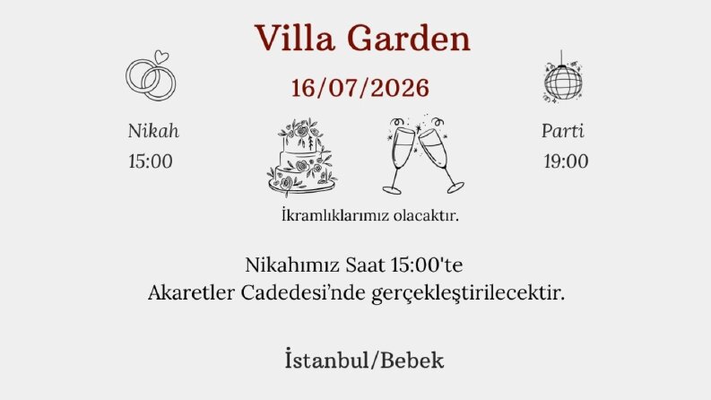 Düğün Davetiyesi Tasarımı
