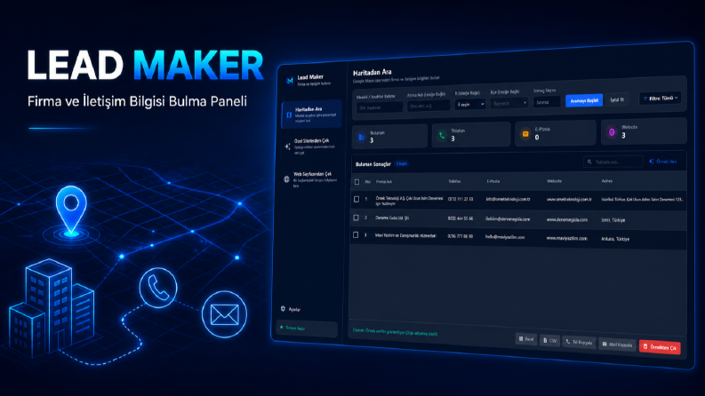 Lead Maker – Firma ve İletişim Bilgisi Toplama Uygulaması