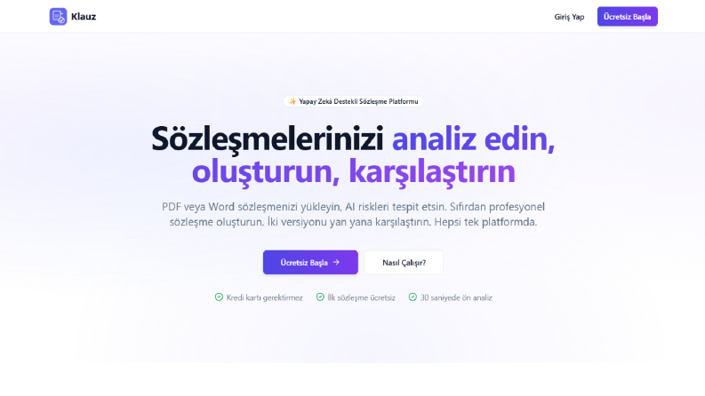Klauz – AI Destekli Sözleşme Platformu