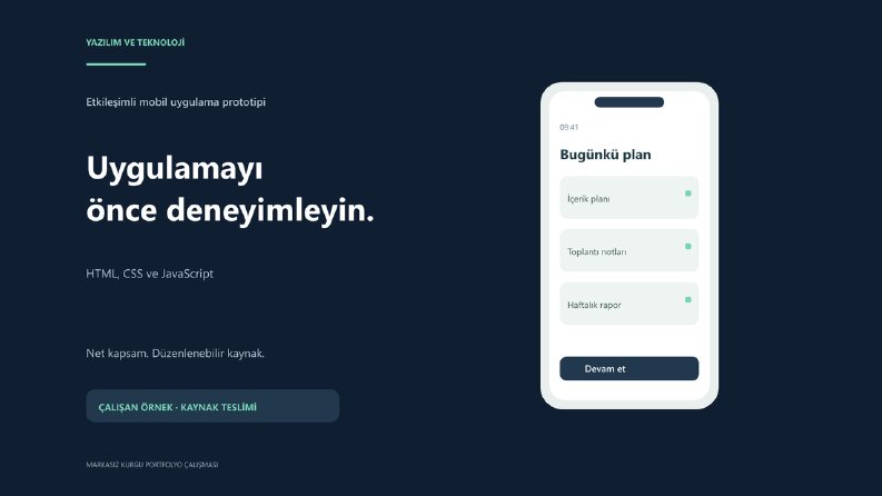 Üç ekranlı etkileşimli mobil arayüz prototipi