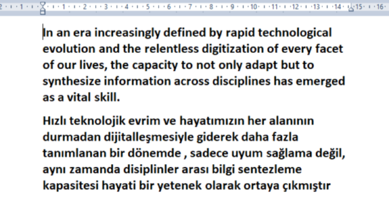 Örnek Metin Çevirisi