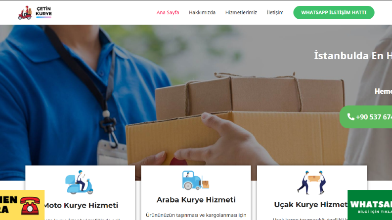 Kurye-Web Sitesi Tasarımı