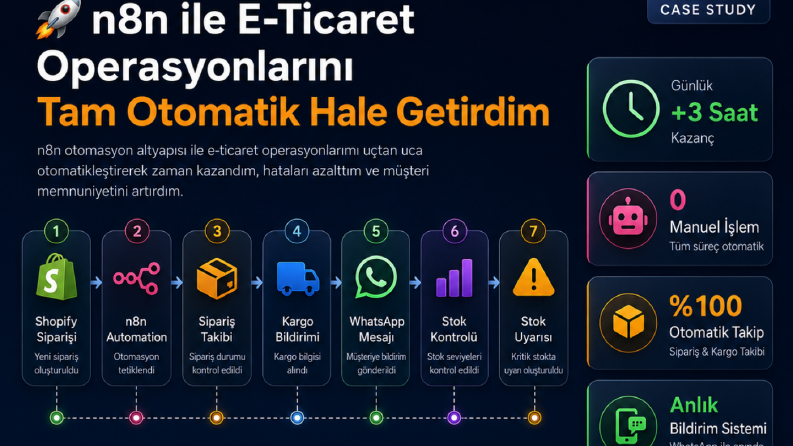 n8n ile E-Ticaret Sipariş ve Bildirim Otomasyonu