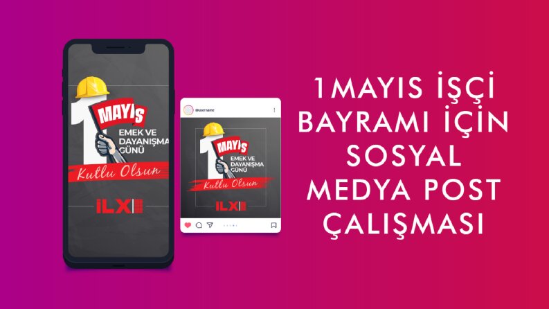 Sosyal medya için 1 mayıs işçi bayramı post tasarımı