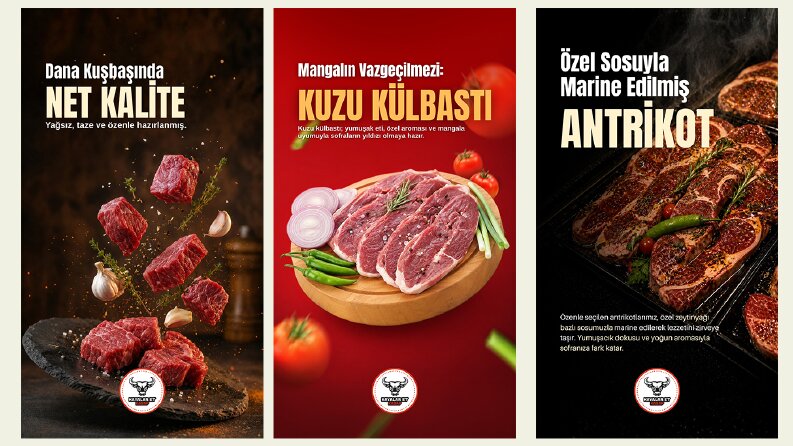 Kayalar Et Kasap Dükkanı İçin Story Tasarımlarım