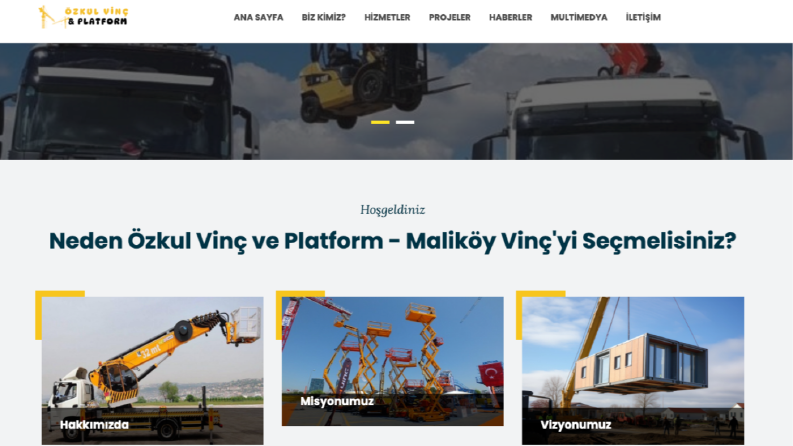 Vinç Firması Web Site Çalışması