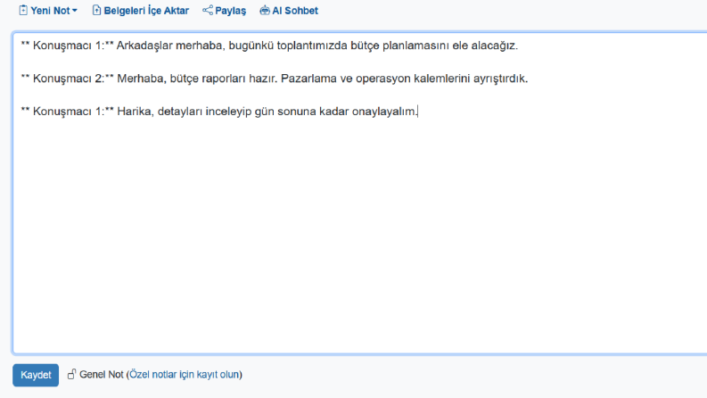 Örnek Röportaj ve Toplantı Deşifre Çalışması