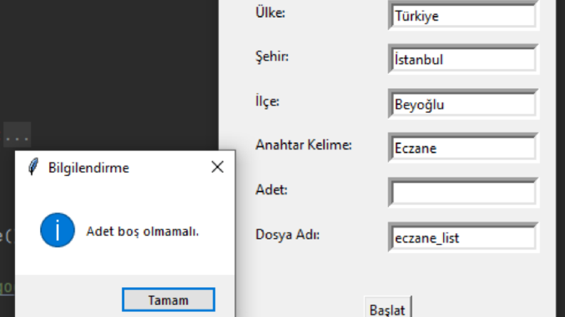 Google Haritalar'dan Bilgi Çekmek
