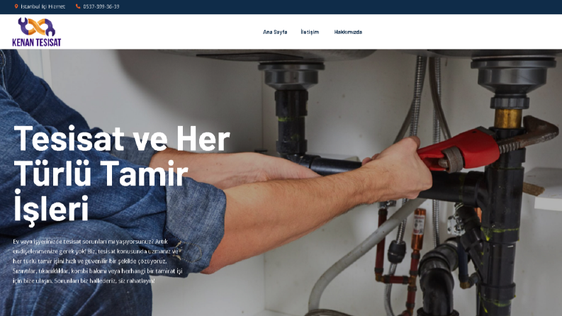 Tesisat Temalı Website
