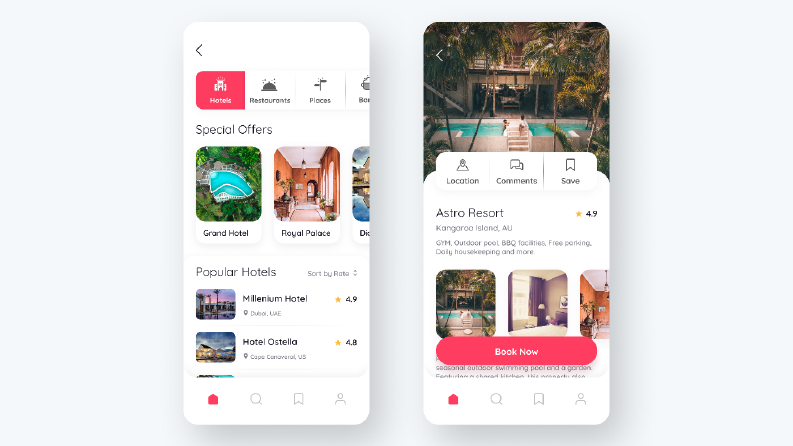 Hotel Booking App concept