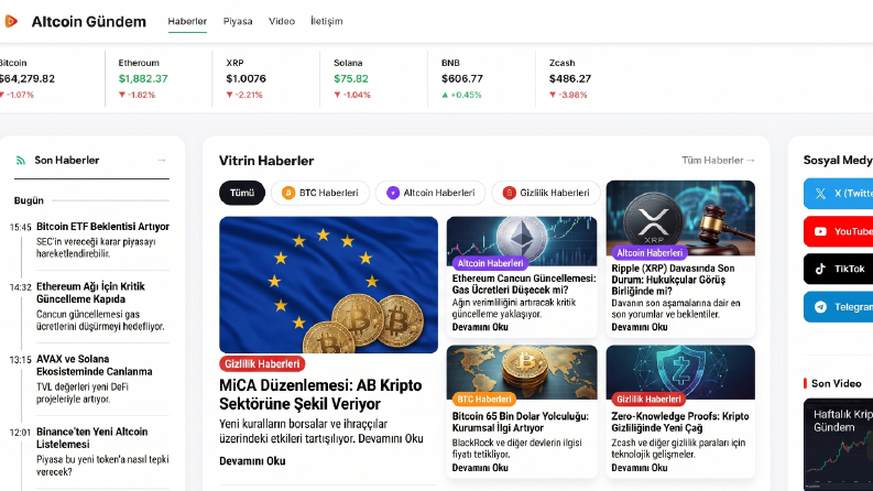 Altcoin Gündem - Kripto web sitesi