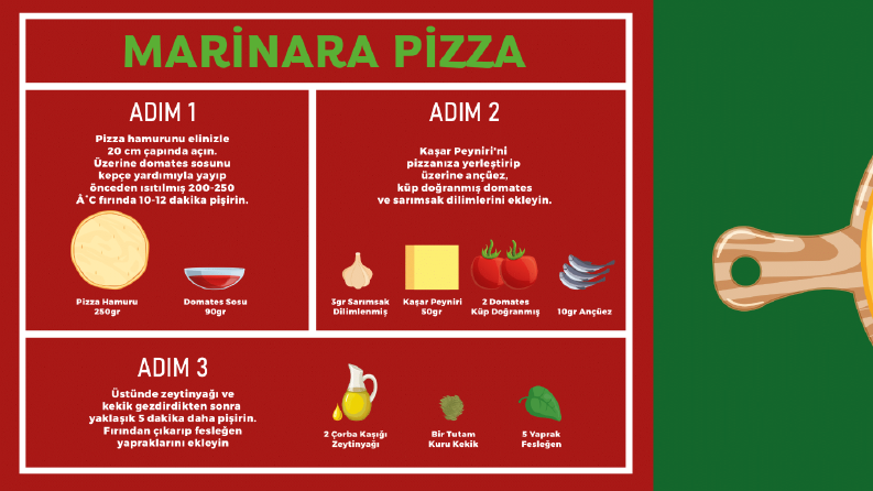 Marinara Pizza Tarif İllustrasyonu