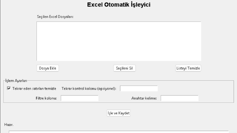 Excel Birleştirici ve Otomatik Veri İşleyici (Demo)