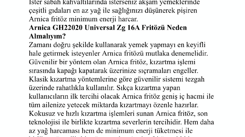 Arnica universal zg 16a fritöz