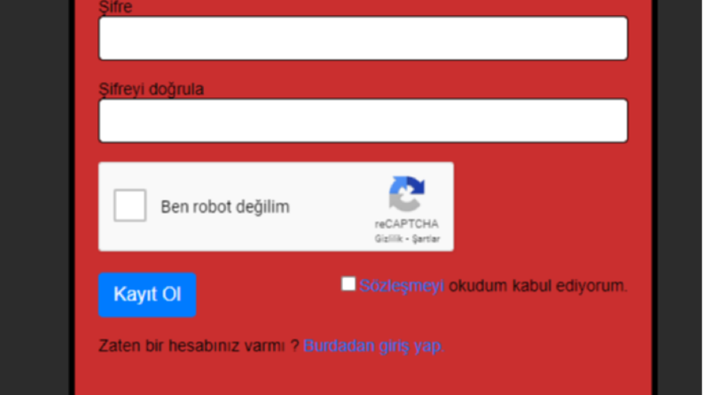Php kayıt ol sayfasına reCAPTCHA ekleme