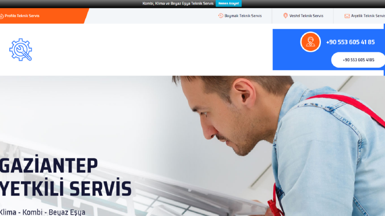 Klima ve Kombi Yetkili Servis Website Tasarımı