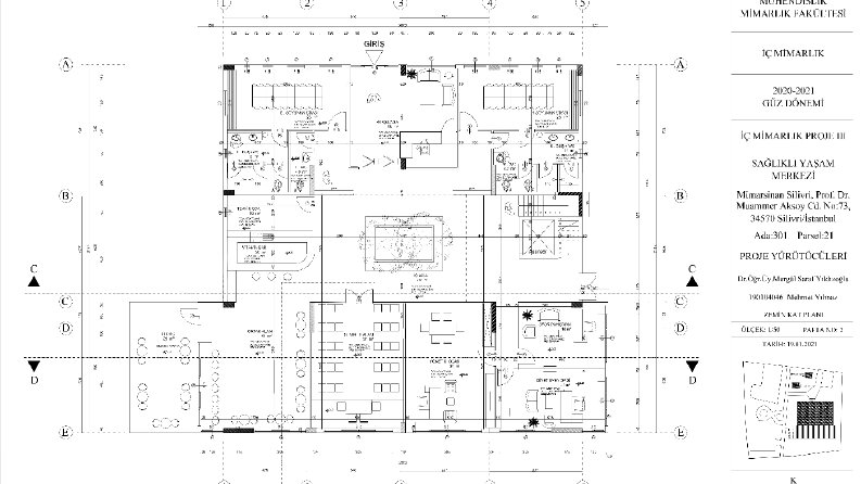 sağlıklı yaşam merkezi projesi autocad