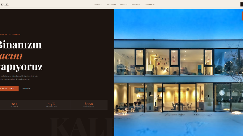KALE – Çatı & Cephe Firması Web Sitesi