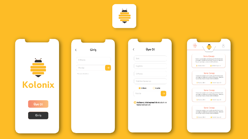 Kolonix App - UI/UX Çalışması