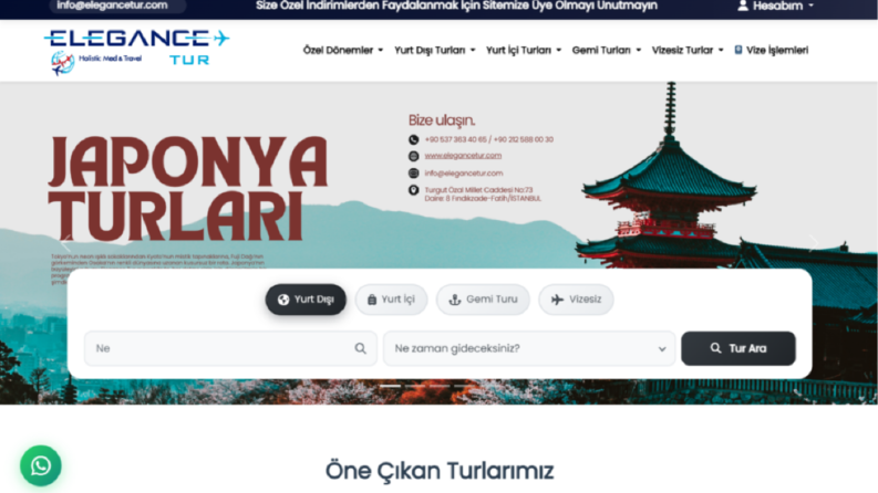 Elegance Tur Web Site Projesi