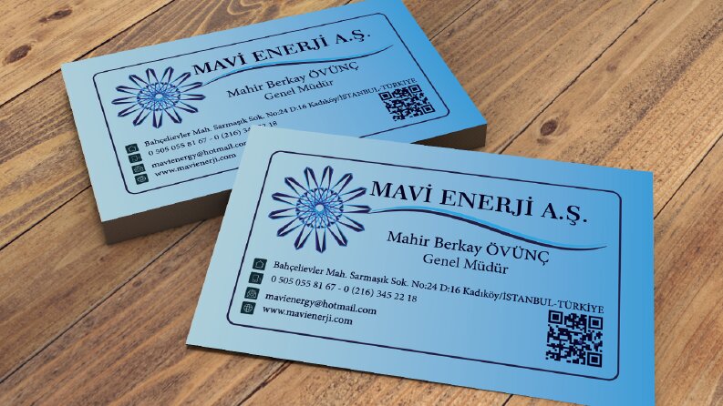 MAVİ ENERJİ KARTVİZİT TASARIMI