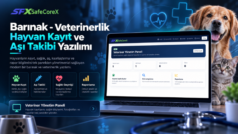 Barınak ve Veterinerler için hayvan kayıt yazılımı