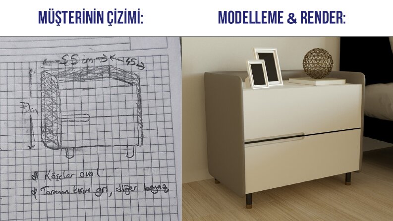 3D Komodin Modelleme ve Render Çalışması
