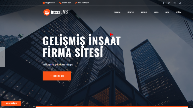 İnşaat web sitesi scripti