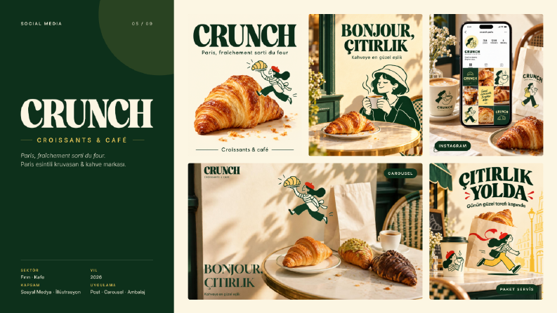 Crunch | Kruvasan & Kafe Sosyal Medya Tasarımı