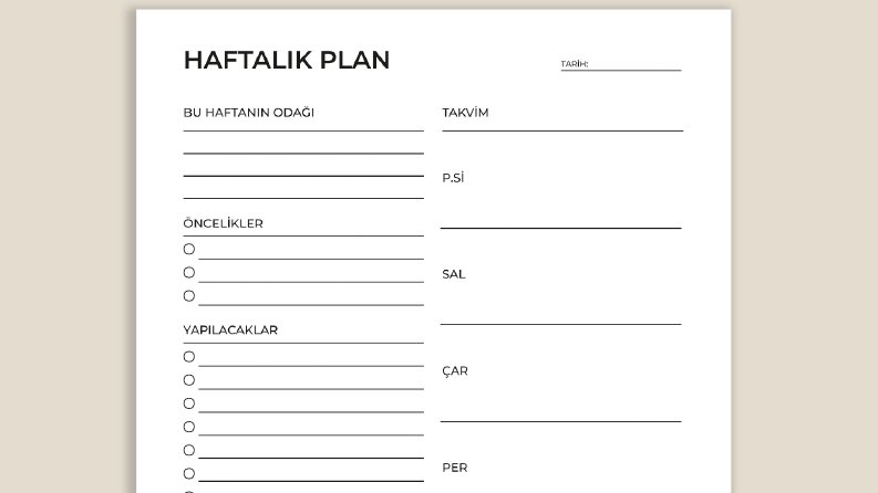 Haftalık Planlayıcı