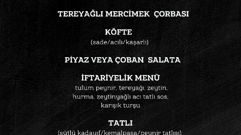 Restoran Menüsü Tasarımı