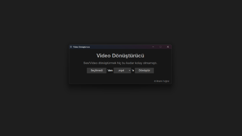 Electron ile Tasarlanmış Video Dönüştürücü