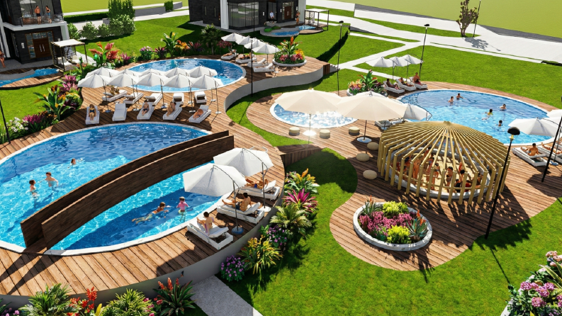 Sahil Sitesi 3D, peyzaj tasarımı ve modellemesi