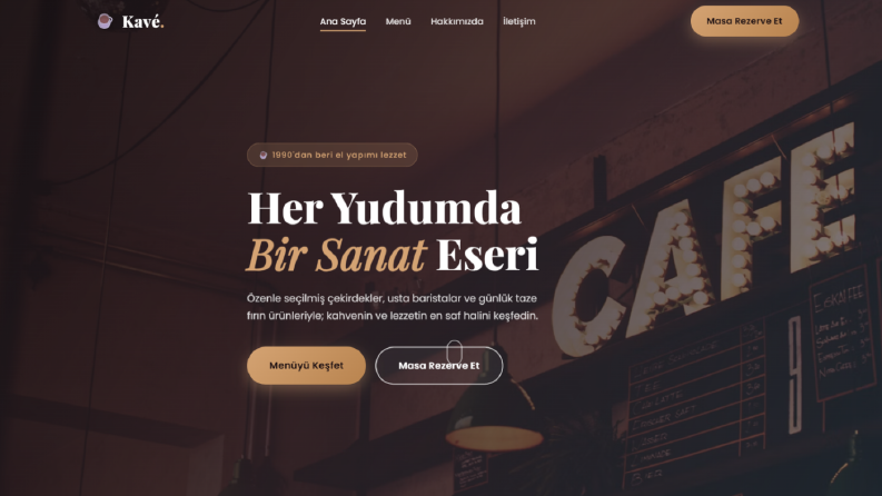 Modern & Lüks Restoran / Kafe Web Sitesi Tasarımı